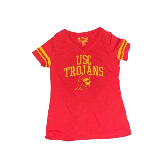 USC Trojans Women's V-Neck T-Shirt Size Medium SC Football Collegiate - Picture 1 of 3